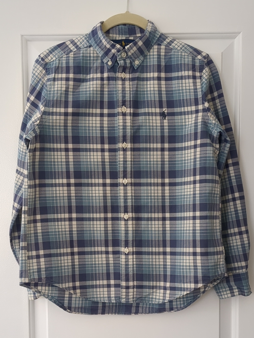 Ralph Lauren Boys Blue Plain Cotton Broadcloth Oxford 14-16
